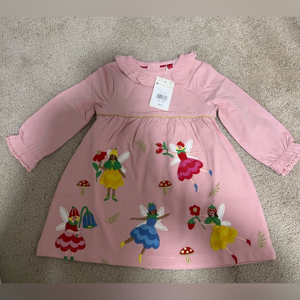 Copy- NWT Baby Boden Boto Pink Fairies Pink Dress Baby Girl